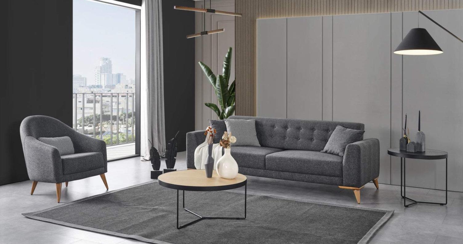 Designer Wohnzimmer set 2tlg. Dreisitzer Sofa Sessel 3+1 Couchen Sofas
