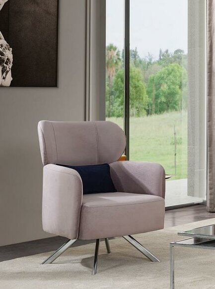 Sessel Ohrensessel Cocktailsessel Sitzer Modern Design Grau Stoff Sitz