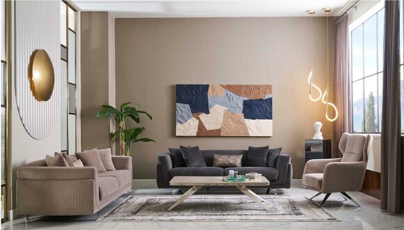 Couchgarnitur Komplette Sofas Stoffsofa Polstersofas Beige Set 4tlg