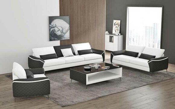 Weiß Sofagarnitur Couchgarnitur Ledersofa Sofa Komplette Wohnzimmer
