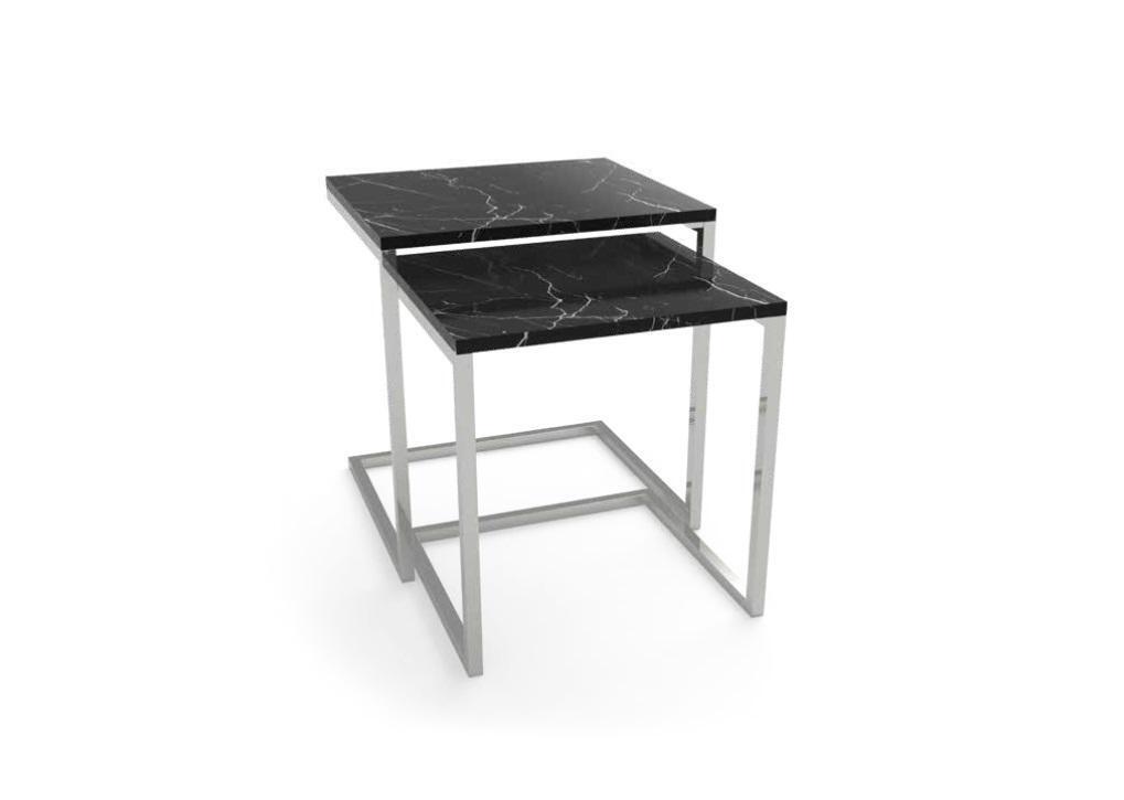 Beistelltisch Wohnzimmer Möbel Material schwarz Edelstahl Design Tisch