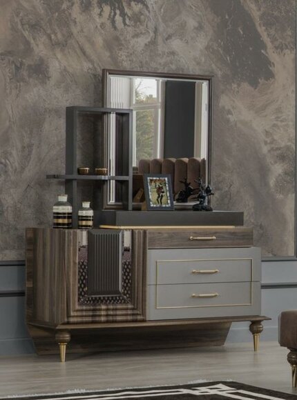 Schminktisch Konsolentisch Luxus Möbel Braun Design Holz Konsolen Neu