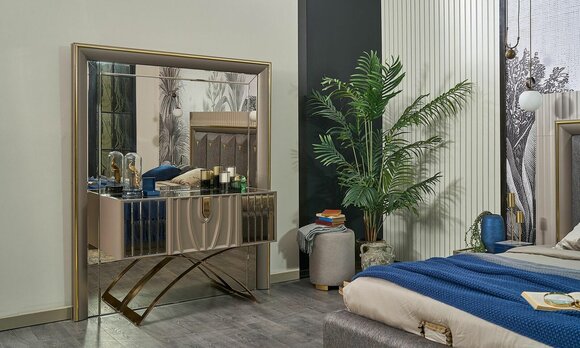 Konsolentisch Frisiertisch Schminktisch Schlafzimmer Modern Holz Braun