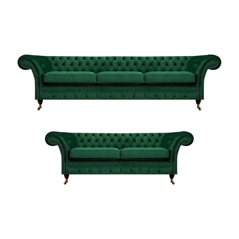 Sofagarnitur 2tlg Sofas Chesterfield Wohnzimmer Couchen 3+2 Polstermöbel