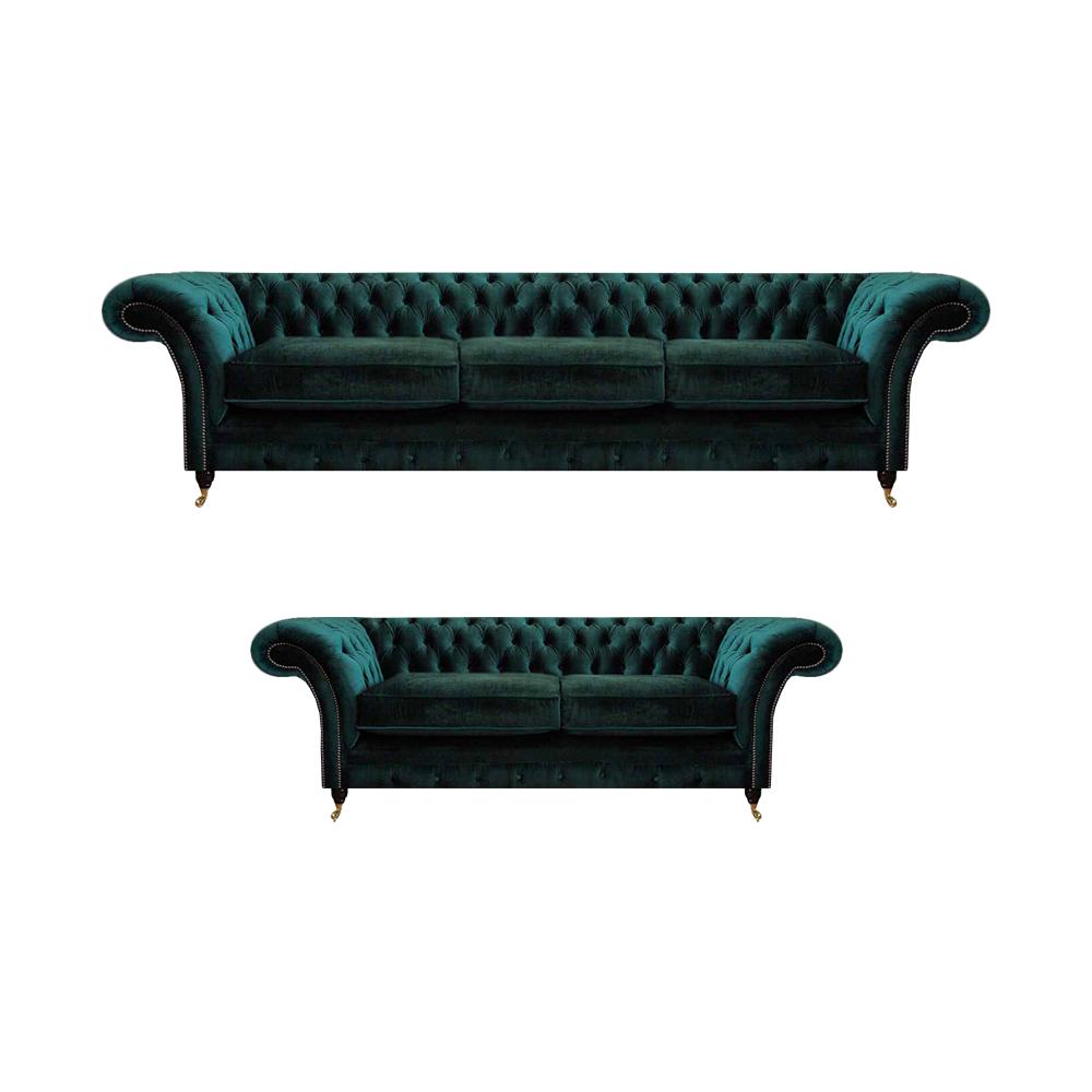 Komplett Möbel Wohnzimmer Sofas 3+2 Sofagarnitur Couchen Chesterfield