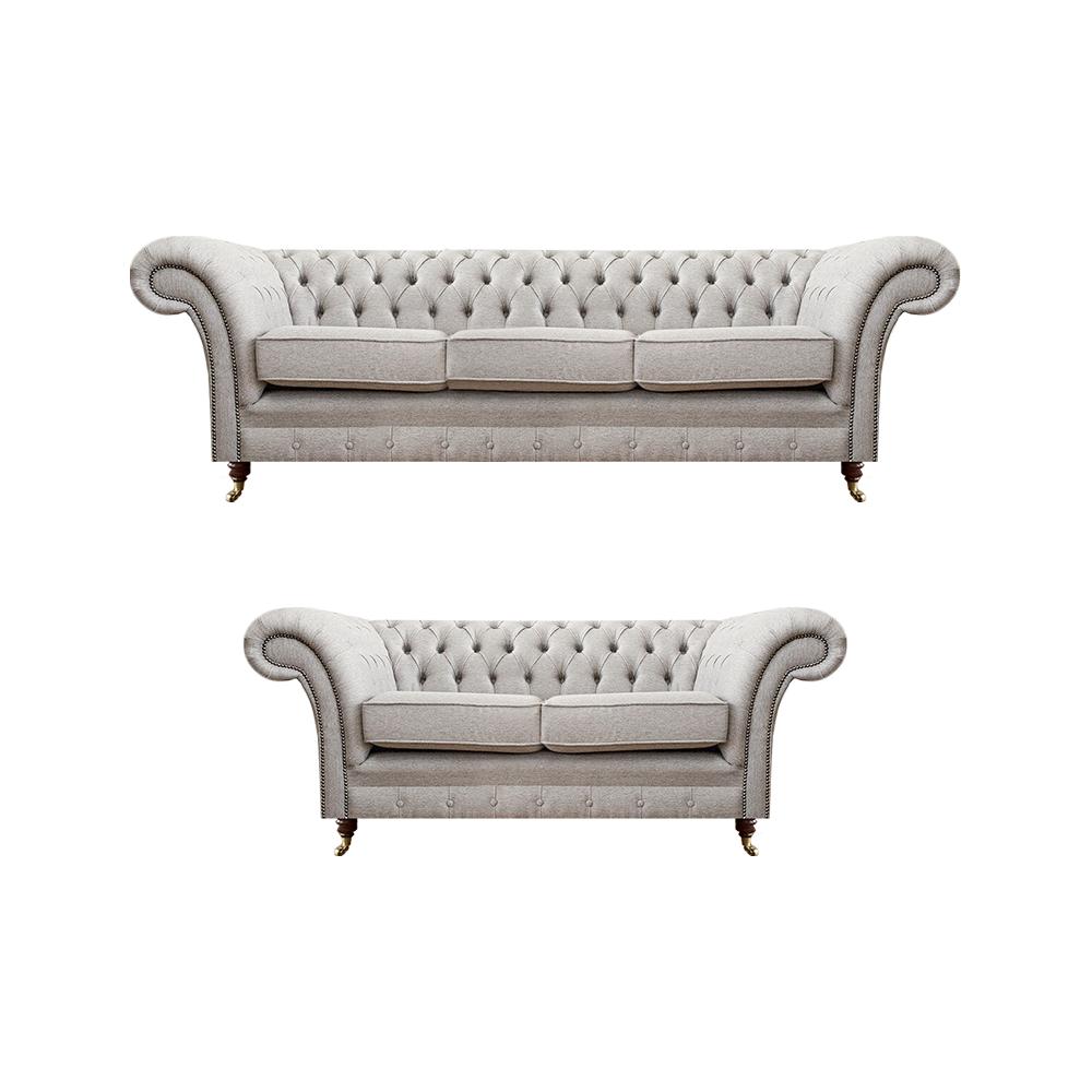 Luxus Set 2tlg Dreisitzer mit Zweisitzer Sofas Chesterfield Polstermöbel Sitz