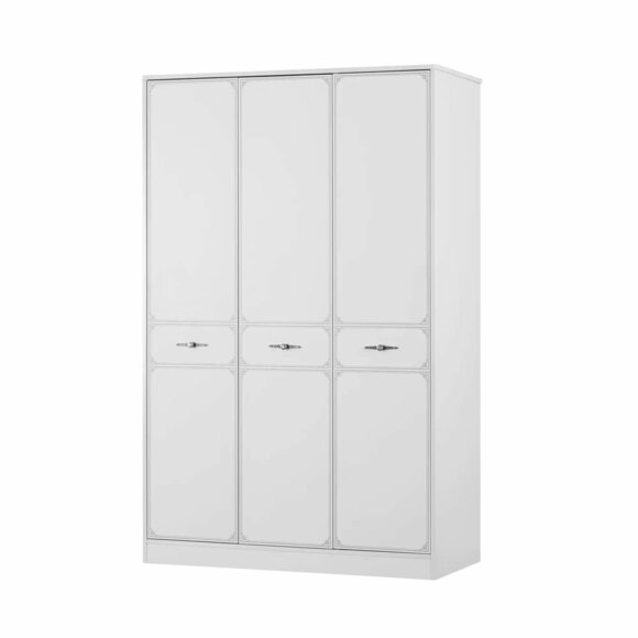 Holzschrank Luxus Kleiderschrank Schrank Möbel Holz Weiß 3 Tür