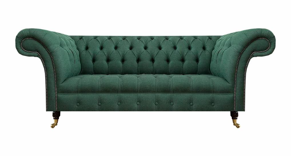 Luxus Dreisitzer Sofa Couch Chesterfield Wohnzimmer Grün Polstersitz Neu