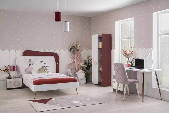 Kindermöbel Luxus Kinderzimmer Garnitur Bett Schreibtisch Regal 4tlg