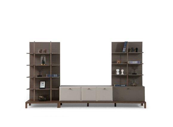 Moderne Wohnwand Designer TV-Lowboard Regalen 2tlg Set Wohnzimmer Möbel