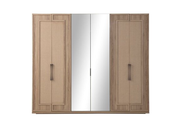 Schlafzimmer Kleiderschrank Moderne Holzschränke 6-türiger Glasschrank