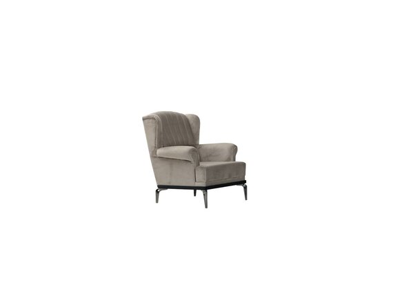 Exklusiver Sessel, Holzdesign, Wohnzimmermöbel, beige Farbe, luxuriöser Stil