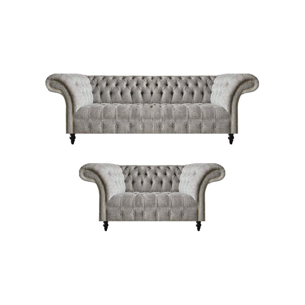 Luxus Design Möbel Komplett Sofa Sitzmöbel Sessel Neu Einrichtung Chesterfield