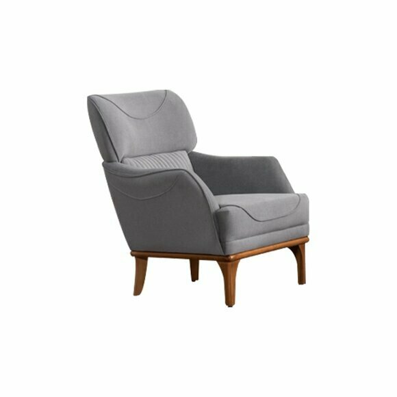 Bequemer Grauer Sessel aus Luxuriösem Textil für das Wohnzimmer Neu