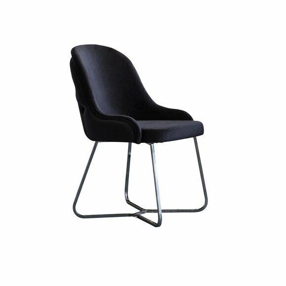 Schwarze Esszimmerstühle Stilvolle 4x Textil Lehnstühle