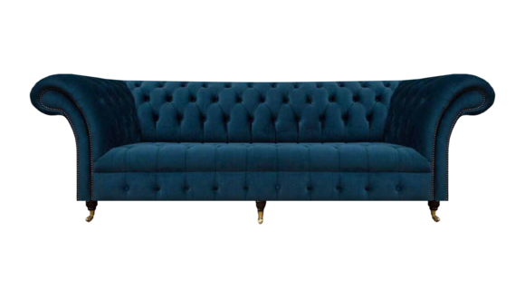 Chesterfield Designer Möbel Dunkelblaue Couch Designer Edle Textilsofas