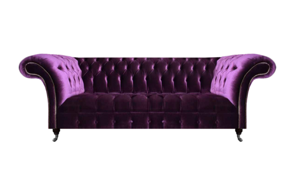 Komplette Lila Chesterfield Sitzmöbel Wohnzimmer Designer Textilsofas