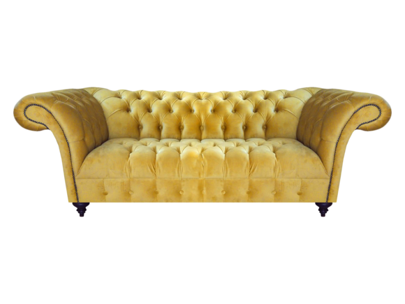 Gelbes Chesterfield Polstersofa Wohnzimmer Designer Sitzmöbel Couchen