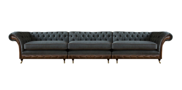 Dunkelgraue Chesterfield Sitzmöbel Wohnzimmer Designer Textil Couch Neu