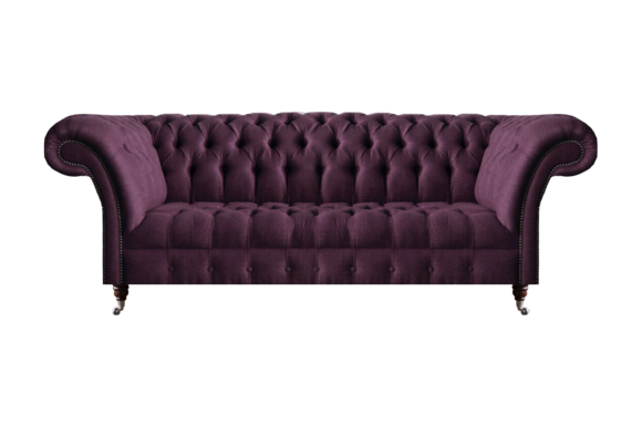 Designer Chesterfield Lila Stoffsofa Designer Couchen Luxus Dreisitzer