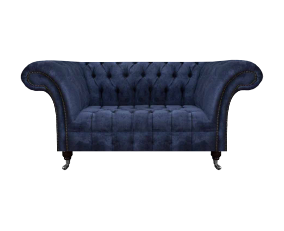 Chesterfield Blaue Polstercouch Wohnzimmer 2-Sitzer Luxus Edle Sitzmöbel