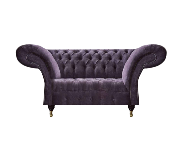 Lila Chesterfield Zweisitzer Moderne Wohnzimmer Polstercouch Edles Sofa