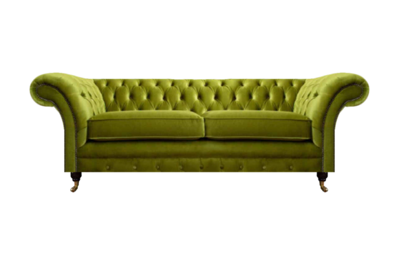 Wohnzimmer Olivengrüner Chesterfield Zweisitzer Polstersofas Edle Couch
