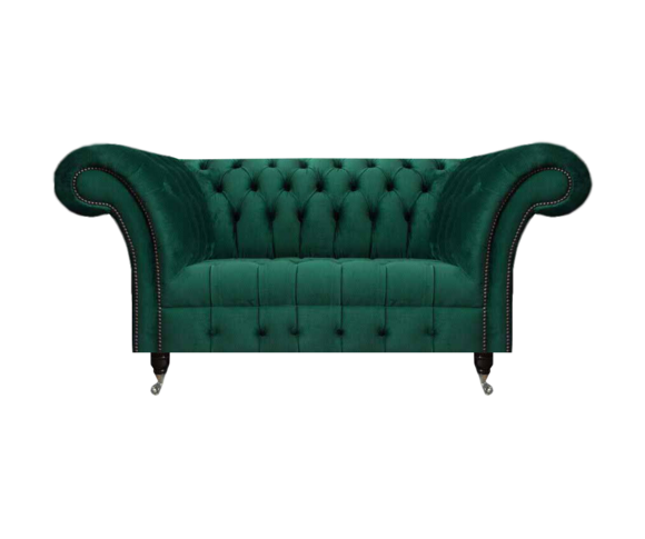 Grüne Chesterfield Polstercouch Designer Zweisitzer Edle Textil Möbel
