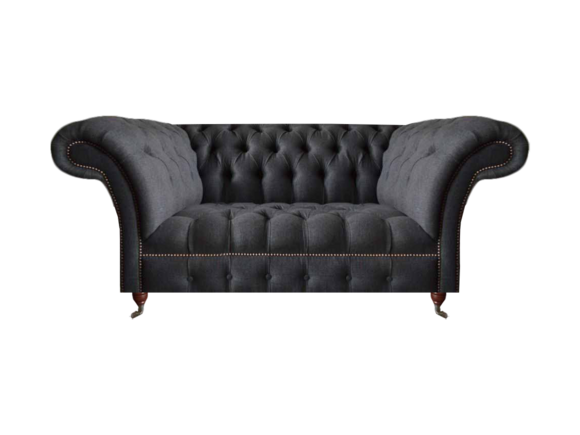 Schwarzes Chesterfield Polstersofa Wohnzimmer Designer Polstercouchen
