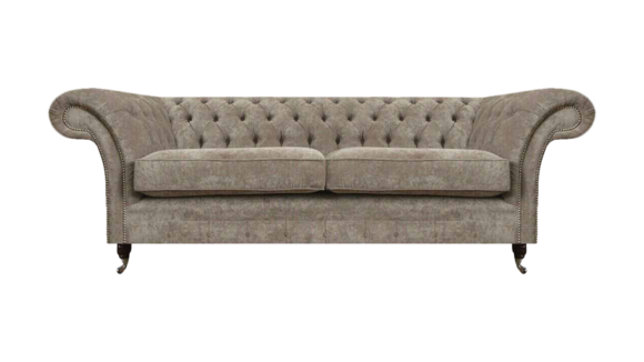 Designer Hellgrauer Chesterfield Zweisitzer Wohnzimmer Luxus Couchen