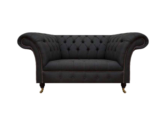 Luxus Chesterfield Sofas Designer Schwarzer Zweisitzer Wohnzimmer Möbel