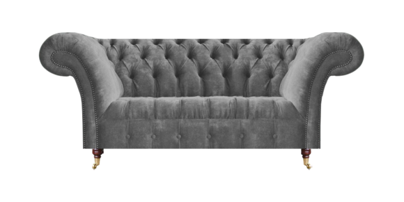 Grauer Chesterfield 2-Sitzer Polstersofas Designer Wohnzimmer Couchen