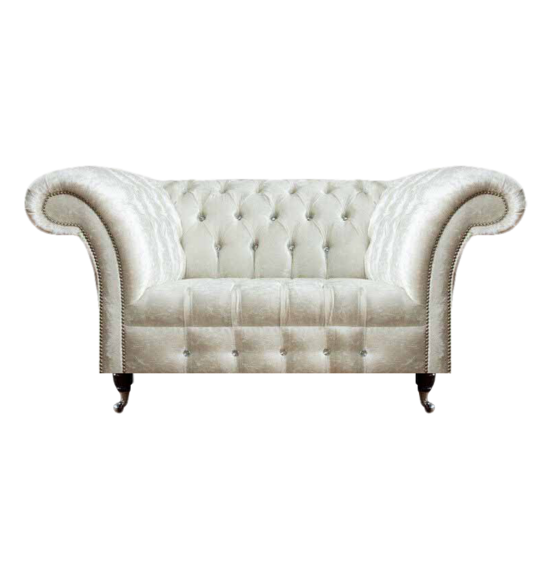 Chesterfield Wohnzimmer Couch Designer Weißes Zweisitzer Sofa Sitzmöbel