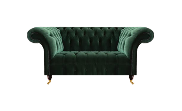 Grüner Chesterfield Textil Zweisitzer Wohnzimmer 2-Sitzer Polster Möbel