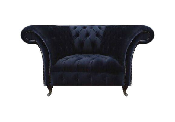 Wohnzimmer Blauer Chesterfield Sessel Designer Polstersitzer Lehnsessel