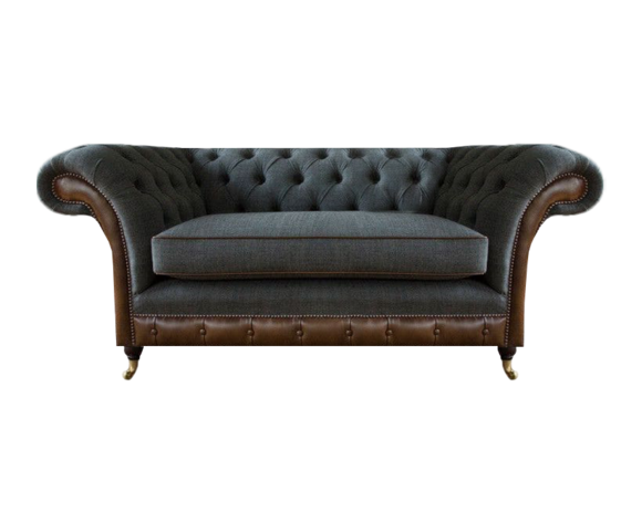 Braun-Grauer Chesterfield Einsitzer Wohnzimmer Sitzsessel Textil Möbel