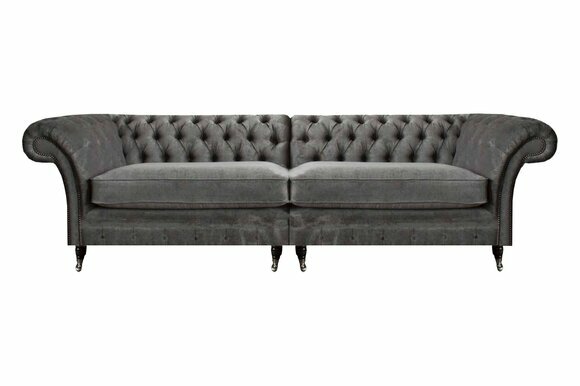 Chesterfield Textil Zweisitzer Sofa Couch Modern Design Möbel Textil