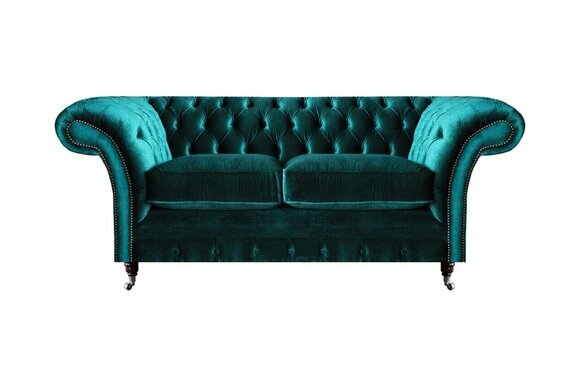 Grün Zweisitzer Sofa Couch Wohnzimmer Luxus Designer Textil Möbel
