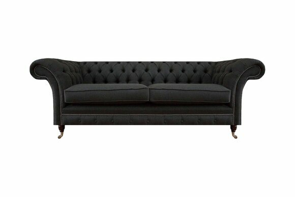 Schwarzer Chesterfield Polster Zweisitzer Textil Sofas Einrichtungscouch