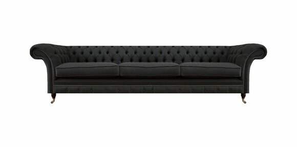 Schwarze Chesterfield Sitzmöbel Luxuriöser Dreisitzer Polster 3-Sitzer