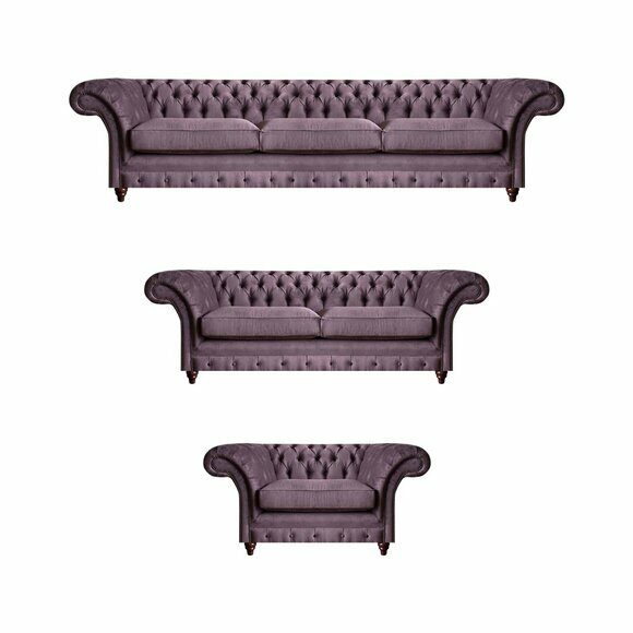 Luxuriöse Chesterfield Polstergarnitur Edler Dreisitzer 2-Sitzer Sessel