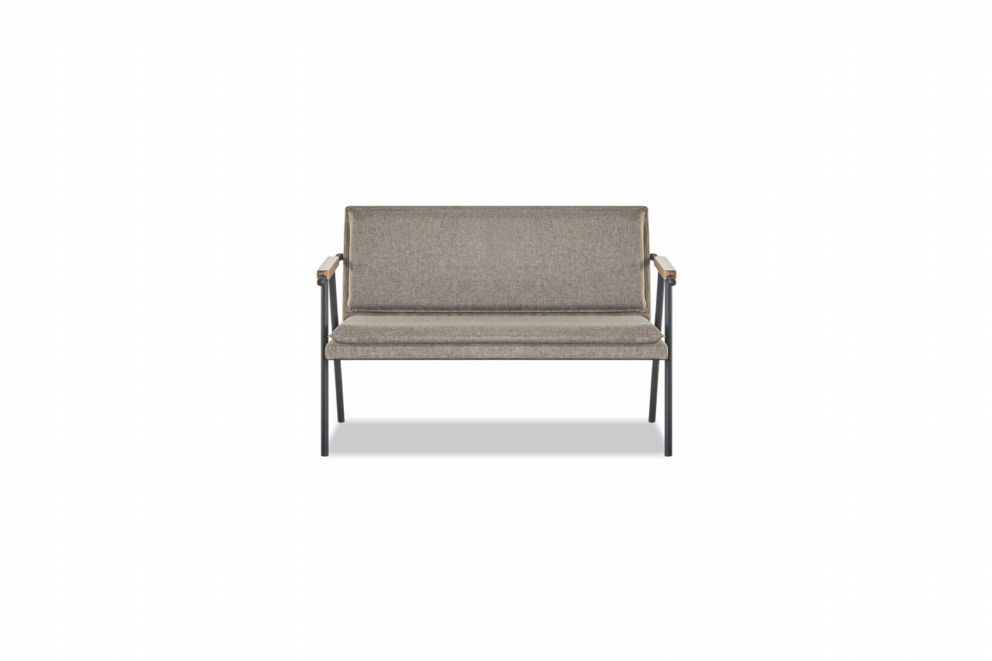 Graues Arbeitszimmer 2-Sitzer Sofa Exklusive Textil Büroeinrichtung