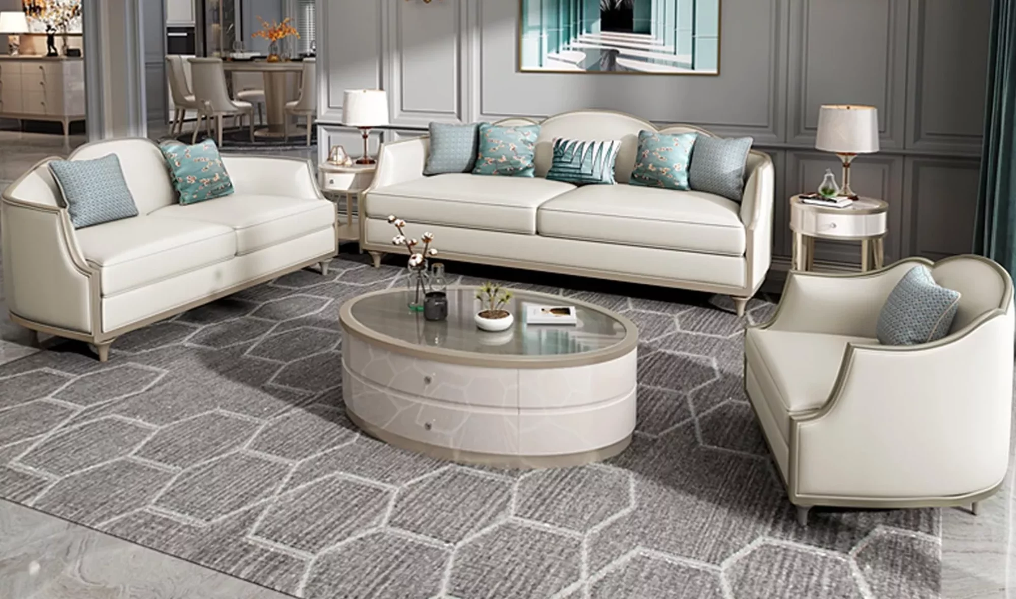 Sofagarnitur 3+2+1 Sitzer Sofa Sitz Couch Polster Moderne Garnitur