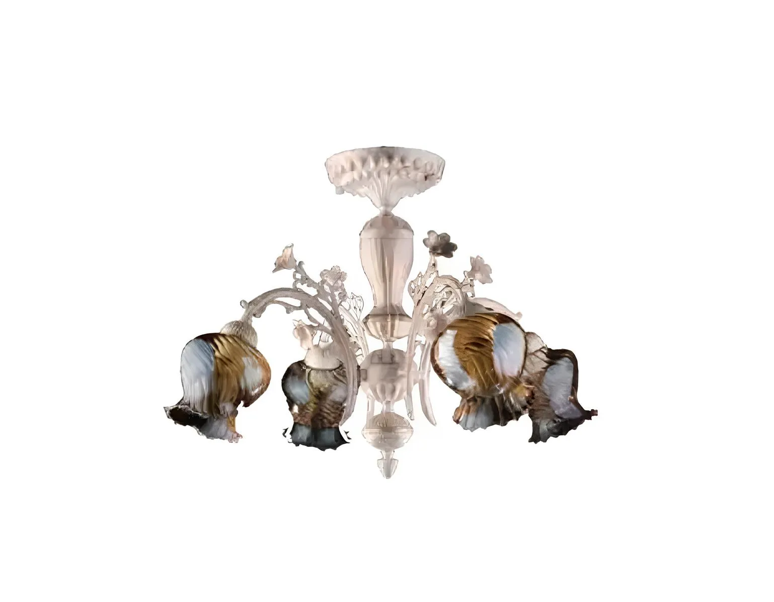 Deckenlampe Deckenleuchter Blumen Lüster Kronleuchter Lampe Glas