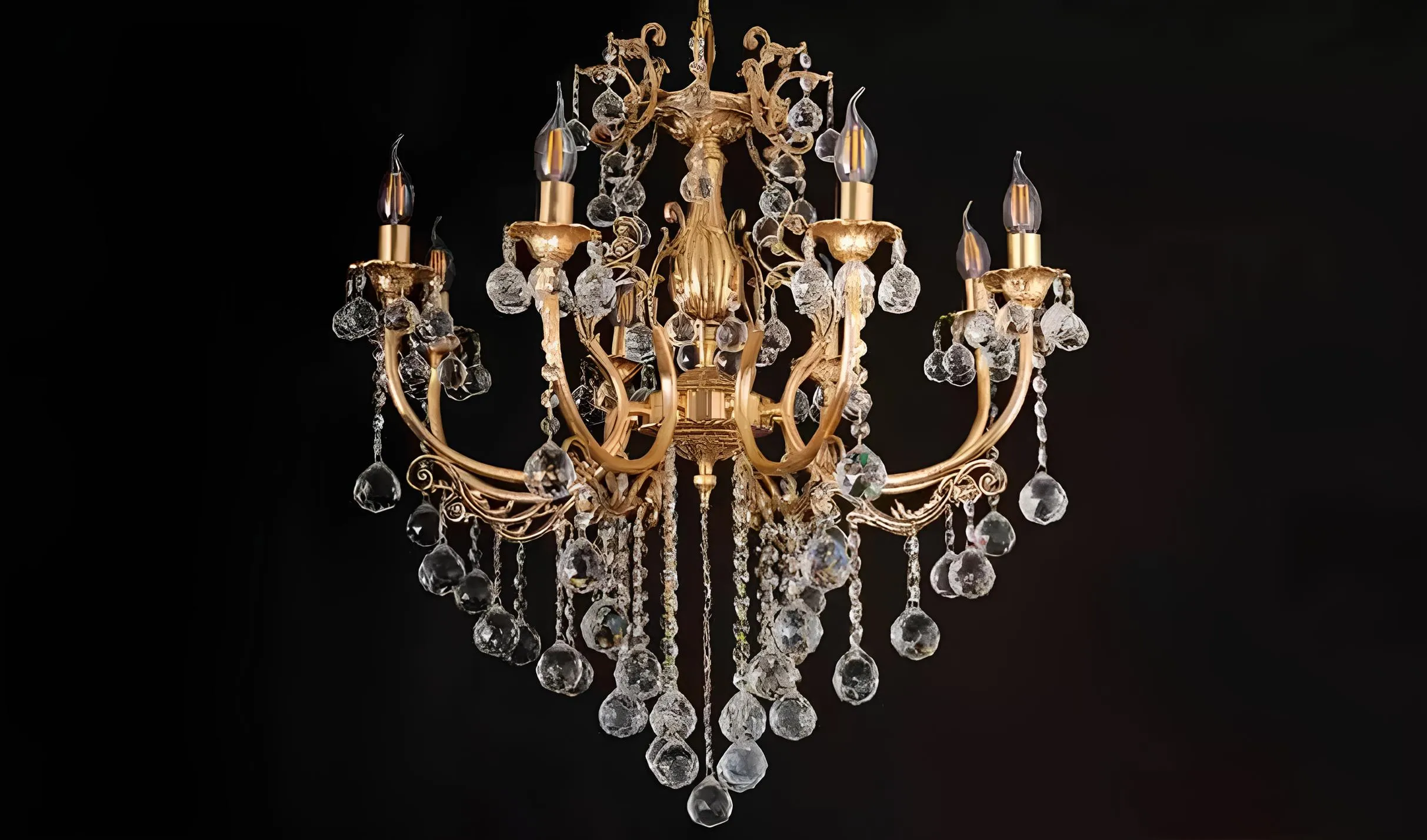 Kronleuchter Kristall Luxus Deckenleuchter Lüster Deckenlampe Gold Lampe