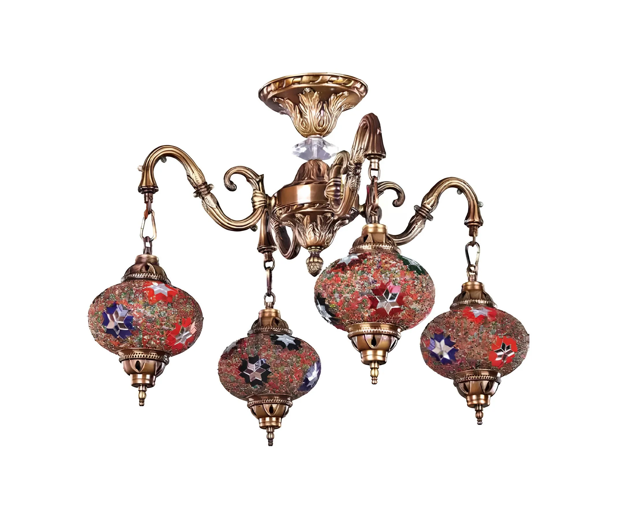 Luxus Deckenleuchter Lüster Kronleuchter Deckenlampe Lampen Glas Gold