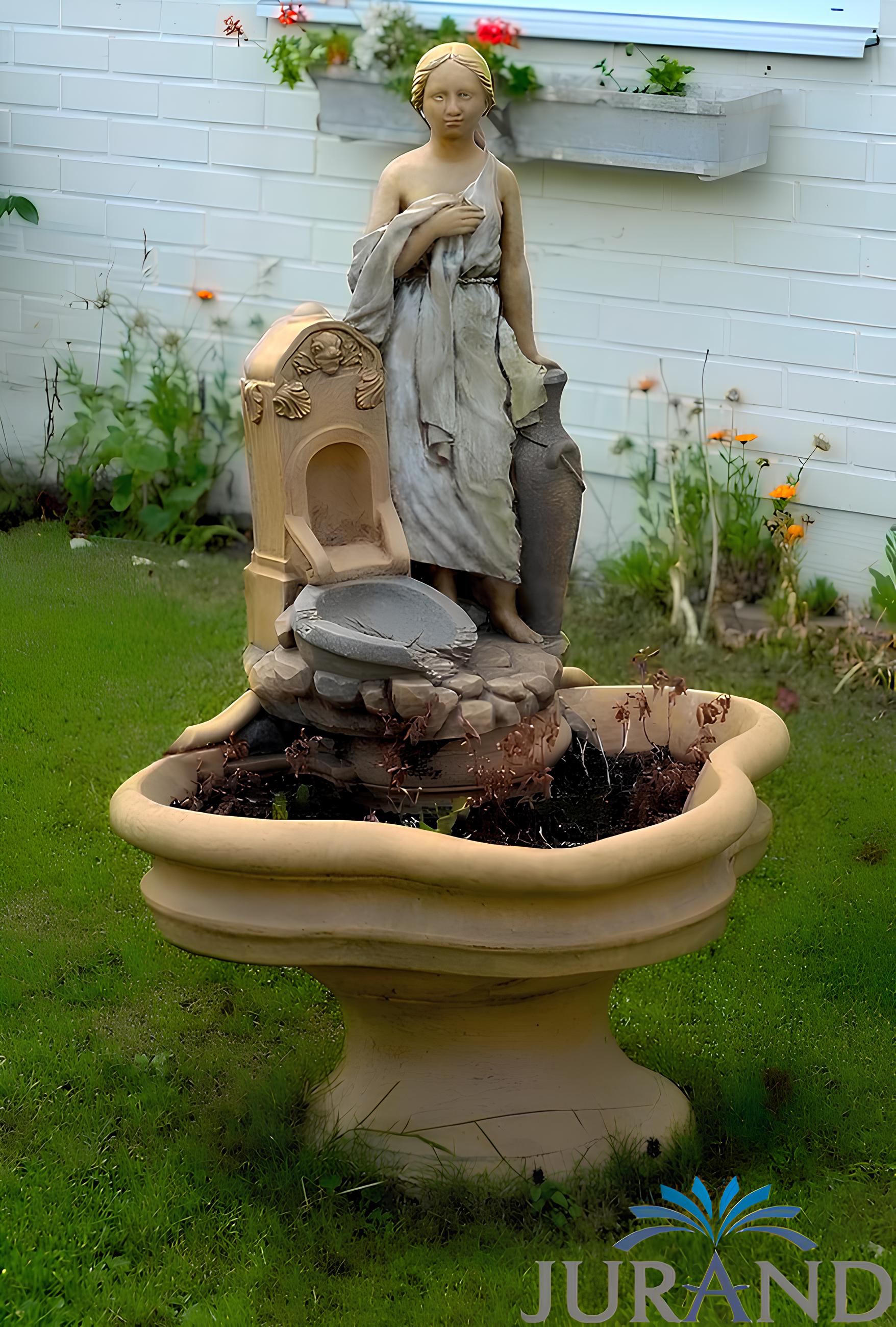 Springbrunnen Fontäne Zierbrunnen Garten 1015 Deko Brunnen 112 cm Steinguss