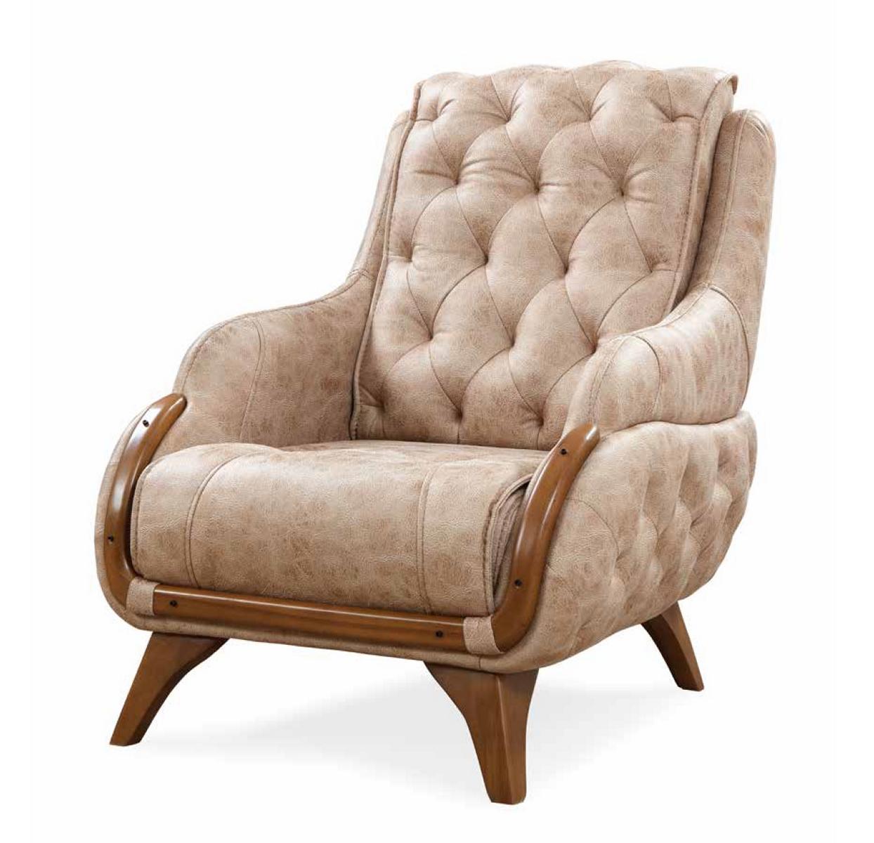 Sessel Sitz Klassisch Design Wohnzimmer Polster Einsitzer Leder Stil Möbel Luxus