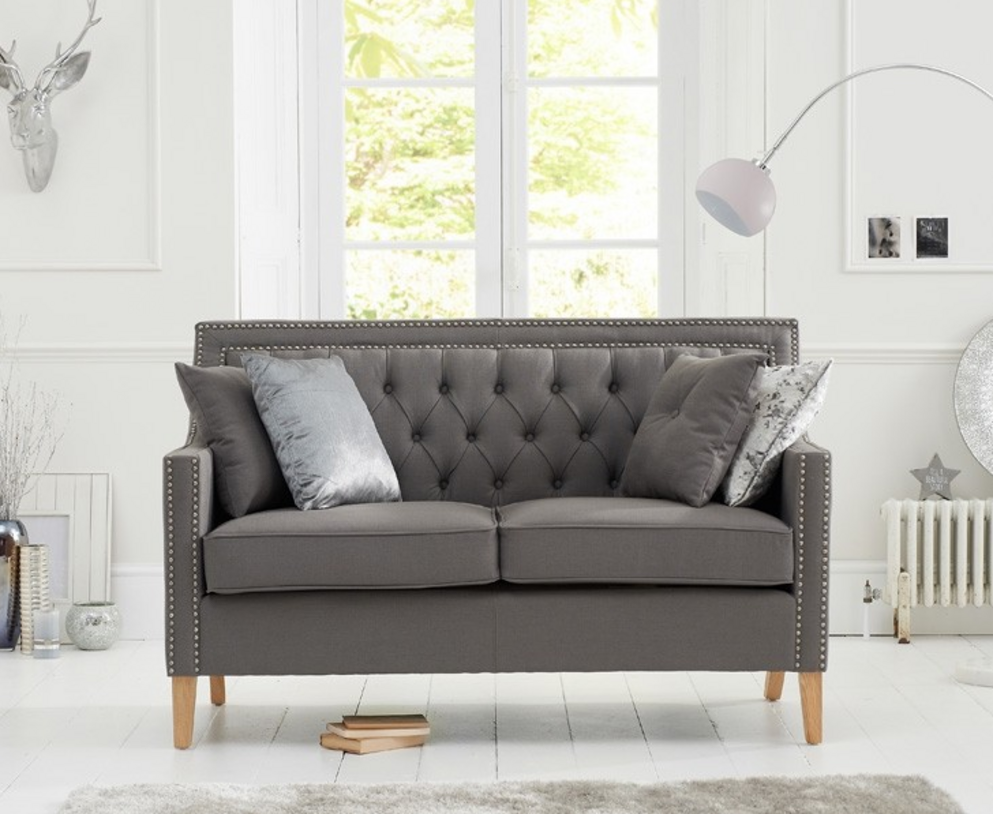 Chesterfield Sofa Couchen Polster Garnitur Couch Polster Stoff 2 Sitz jvmoebel ®