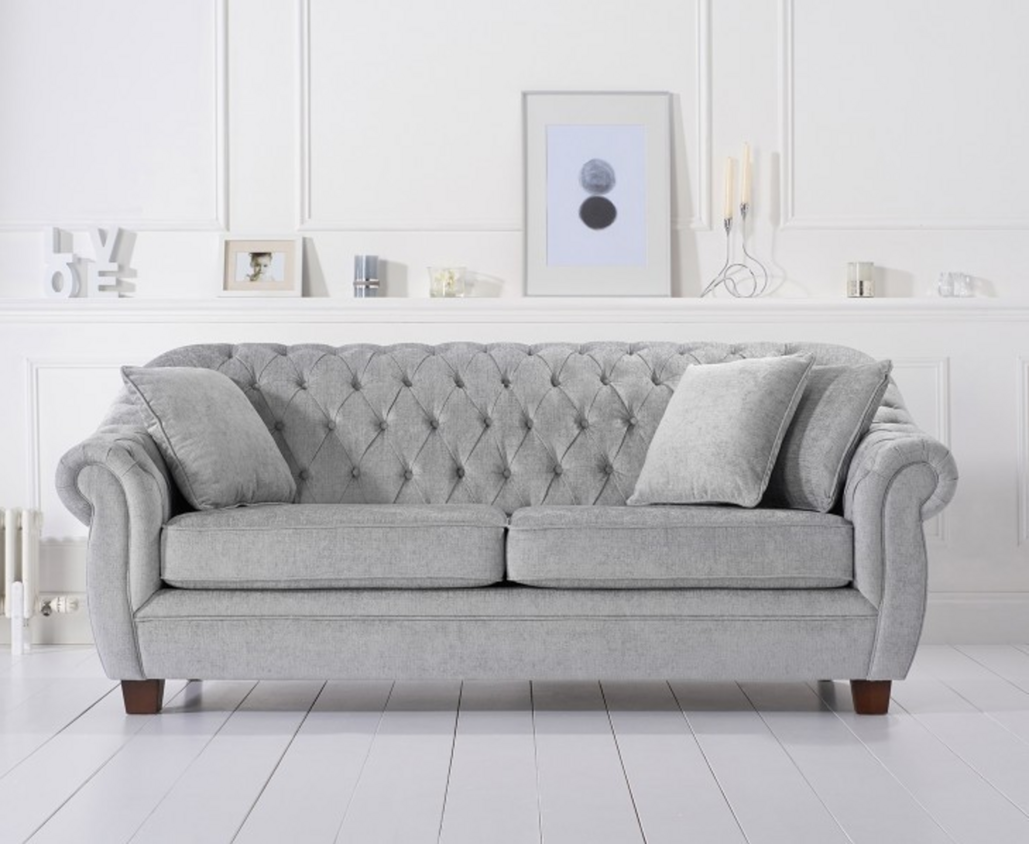Chesterfield Sofa Couch Polster Stoff Leder Couchen Polster Garnitur 3 Sitzers